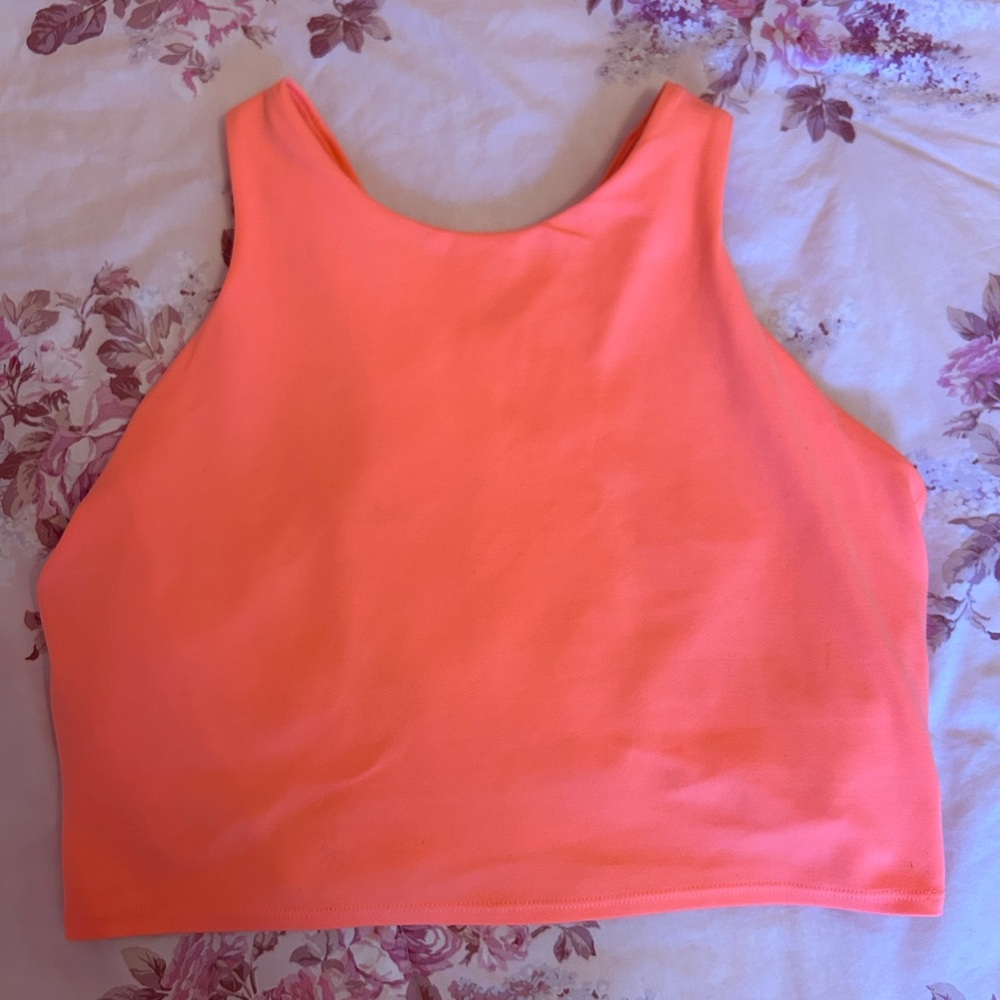 NEW Athleta Conscious Crop Bra D-DD Large Coral tank top cropped gym yoga sports